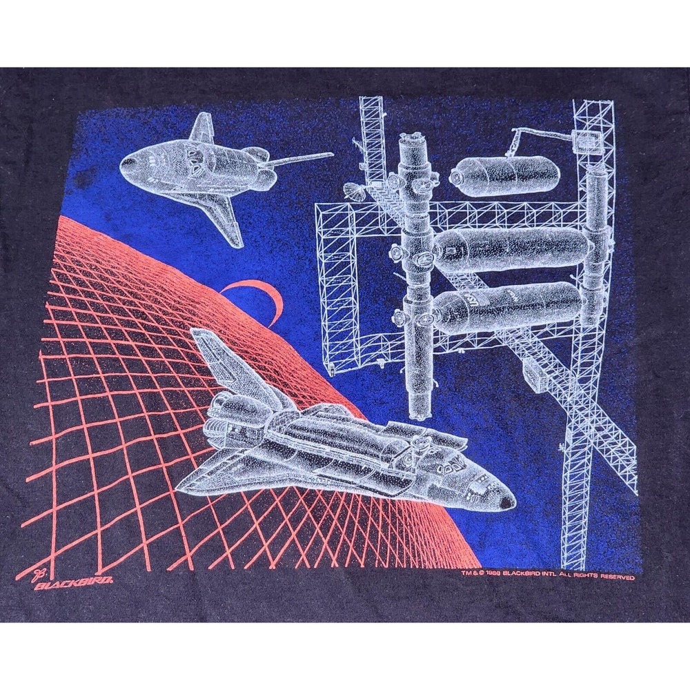 Size XL - 1986 Blackbird F-15 Eagle Fighter Aircraft Single Stitch Shirt USA